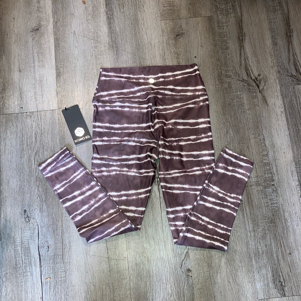 Scorpio Sol Mauve and White Tie-Dye Leggings
